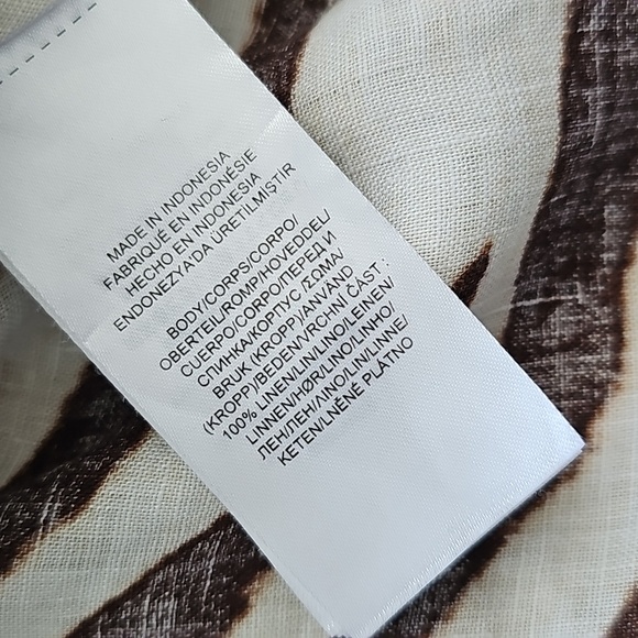 Lauren Ralph Lauren Linen Animal Print Button Front Fit And Flare Dress, Sz 10 - Picture 13 of 16